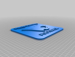 paola panther mascot worded square thick plate 3d printing 3d print model - Mito3D