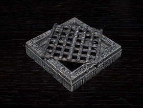 openforge 20 cut-stone grate toy game accessories dnd tiles dungeon metal miniatures openforge2 pathfinder rpg tabletop terrain 3d print model - Mito3D