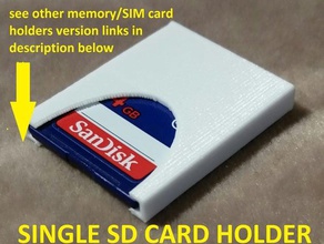 single sd memory card holder mobile phone credit wallet 3d print model - Mito3D