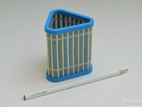 porta-lápis de bambu ii recipientes casa banho a caixa secretária organizador office guardanapo papel madeira 3d print model - Mito3D