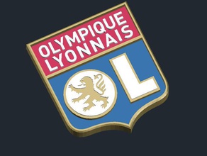 l'olympique lyonnais logo i segni loghi csd 3d print model - Mito3D