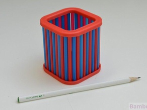 straw pencil holder containers box desk organizer office organiser 3d print model - Mito3D