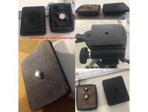 hama traveller trépied support à dégagement rapide de la caméra personnalisé plaque montage 3d print model - Mito3D