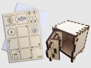 minyatür kasa inşaat oyuncaklar derleme montaj oyuncak cnc cnclaser k40 lazer lasercutter kilit kartpostal 3d print model - Mito3D