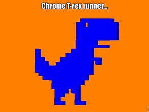 chrome t-rex corredor juegos el encanto dino dinosaurio google jurásico sin conexión trex tyrannosaurus rex 3d print model - Mito3D