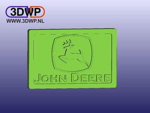 a john deere logotipo da placa de parede gancho sinais logotipos montagem na montado 3d print model - Mito3D