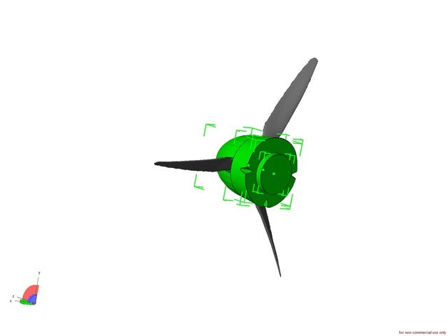 3 pales de l'hélice modèle statique 3d labprint nouveau me109 passe-temps me 109 maquette d'avion 3D print model - Mito3D