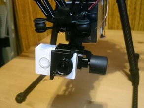 xiaomi yi jiyi g3-3d gimbal adapter camera 3 axis aerial photography brushless drone fpv gopro mount pan quadcopter tilt 3d print model - Mito3D