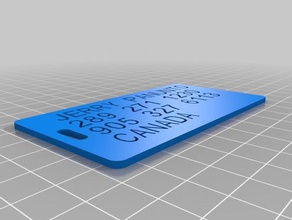 jerry 2mm luggage tag organization customized 3d print model - Mito3D