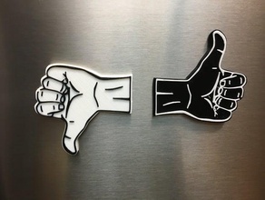 magnetic thumbs up household fridge magnet no yes 3d print model - Mito3D