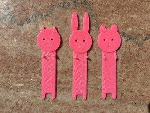 small animal friends bookmarks bookmark bunny bear cat toy game accessories 3d print model - Mito3D
