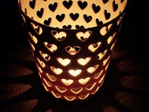 heart pattern wooden lantern cover decor 3d print model - Mito3D
