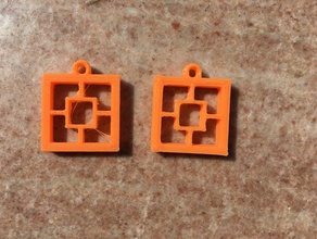 square positive earring set earrings 3d print model - Mito3D