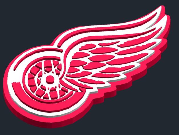 deroit redwings logotipo signos logotipos insignia csd alas rojas nhl 3D print model - Mito3D