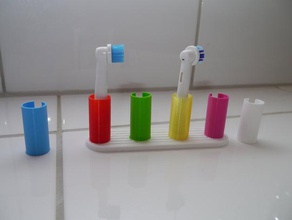 personalizable colores titular de cepillo dientes cuarto baño 3d print model - Mito3D