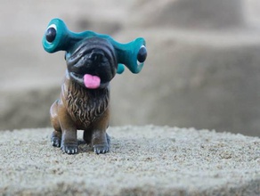 bark shark toys games action figure cute dog pug sculpture static statue zbrush 3d print model - Mito3D