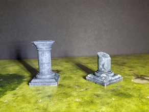 openforge pillar broken playsets dnd tiles dungeon dungeons dragons miniature rpg tabletop terrain 3d print model - Mito3D
