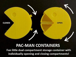 pac-man containers birthday cartoon charachter computer game food fun gift holder household kitchen mints model moving novelty office organisation organization pacman present print place storage sweets 3d print model - Mito3D