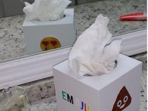 emoji tissue box bathroom emojii 3d print model - Mito3D