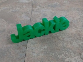 jackie sinais logotipos 3d nome nomes 3d print model - Mito3D