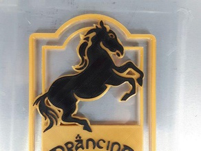 prancing pony sign lord rings signs logos fantasy german movie horse 3d print model - Mito3D