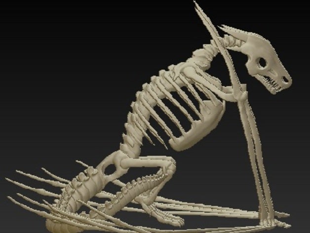 wyrm Skelett Skulpturen Knochen dragon 3D print model - Mito3D