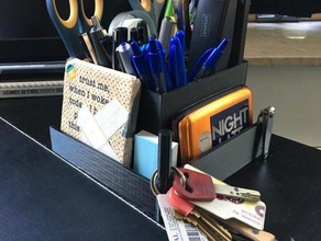 minimalist desk organizer office cleaner desktop holder pencil pen school 3d print model - Mito3D