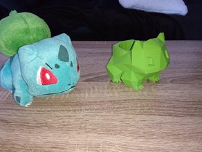 low poly bulbasaur plantador levantadas pote decoração 3d print model - Mito3D