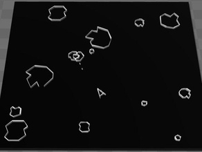 los asteroides juego art De la década de 1970 el icono logotipo video juegos 3d print model - Mito3D