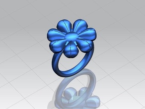 flor en forma de anillo los anillos joyería 3d print model - Mito3D
