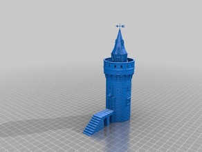 gotischer Turm reloaded Gebäude Strukturen tabletop tabletop-Spiel 3d print model - Mito3D