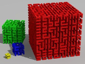 spazio di hilbert curva riempimento per la matematica arte 3d print model - Mito3D