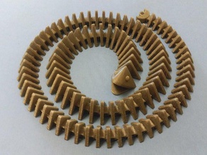 spiral hareketli balık oyuncaklar oyunlar hayvan arşimet kemikler yaratık ejderha eğitim fosil fosiller menteşe Anahtarlık matematik openscad baskı yer yılan 3d print model - Mito3D