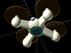 fungiquad rc vehicles artilect drone fablab fungus h8mini miniquad mushroom openscad quadcopter quadrocopter 3d print model - Mito3D