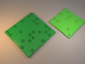 lego compatible plates few studs construction toys building blocks floor square tile 3d print model - Mito3D