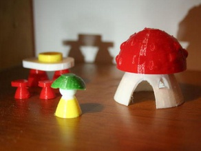 mushroom house toy game accessories toys 3d print model - Mito3D