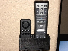 dual remote control wall mount organization holder 3d print model - Mito3D