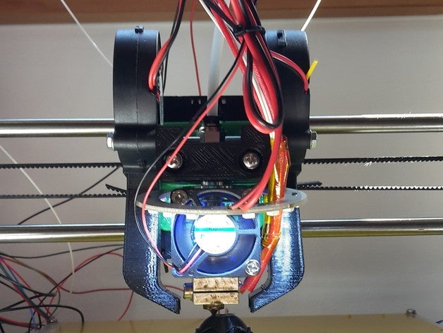 e3dv6 bowden transporte tech2c doble ventilador radial de la impresora extrusoras extrusor e3d v6 conducto del montaje prusa i3 rework 3D print model - Mito3D