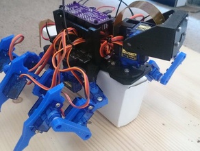 9g hexapod pi zero camera updated version robotics raspberry servo 3d print model - Mito3D