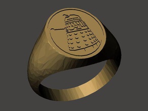 dalek signet ring rings 3d print model - Mito3D