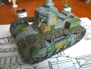 quase renault ft-tanque do modelo veículos tanque velho 3d print model - Mito3D