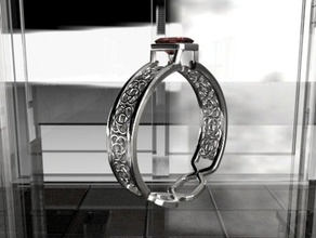emerald gem-4-Blatt celtic knot ring Ringe 3d print model - Mito3D