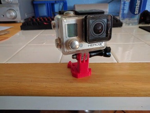 mount gopro piggyback 3d printing camera fpv goprohd hero 2 3 plus 4 silver 3d print model - Mito3D