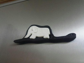 piccolo principe cappello art elefante frigorifero magnete del principito snake 3d print model - Mito3D