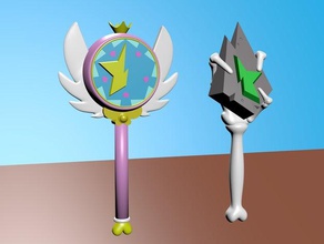 ludos baguette accessoires de jeu os le papillon cosplay mal la main magie squelette star 3d print model - Mito3D