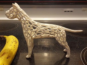 Dogge voronoi Skulpturen Hund 3d print model - Mito3D