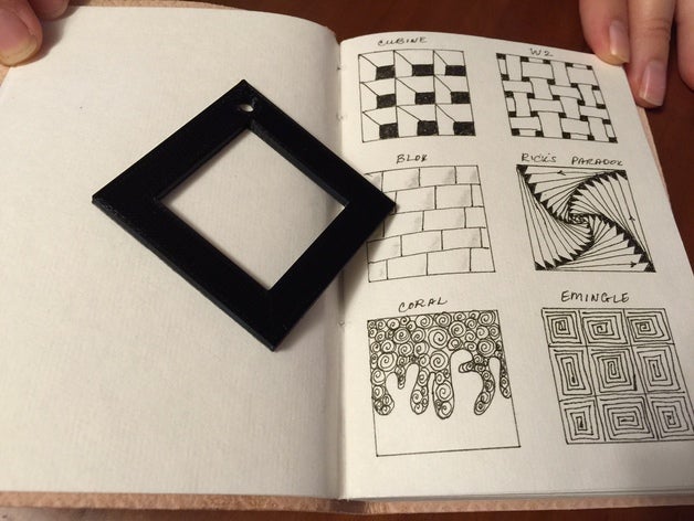 zentangle frontera plantilla art herramientas de dibujo impresión rápida sketch croquizado maraña patrón el enredo los patrones 3D print model - Mito3D