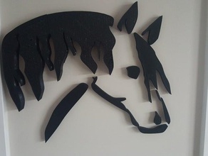 horse head wall art 3d printing tests 3d print model - Mito3D