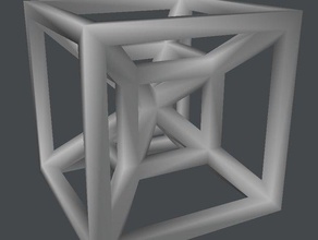 hiperküp matematik sanat 3dmodel 3dprintable 3d baskı özel makersome sanatı scifi scupltures simplify3d 3d print model - Mito3D