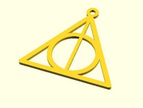 parametric harry potter deathly hallows sign signs logos customizable customized customizer harrypotter necklace necklaces charm 3d print model - Mito3D